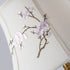 Traditional Chinese Plum Flower Embroidered Fabric Shade Ceramic Base 1-Light Table Lamp For Bedroom