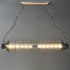 Contemporary Industrial Cylinder Grid Iron Glass 2-Light Island Light Chandelier For Dining Room