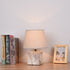 Contemporary Scandinavian Square Ceramic Base Fabric 1-Light Table Lamp For Bedroom