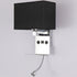 Modern Minimalist Fabric Square Spotlight 2-Light Wall Sconce Lamp For Bedroom