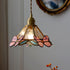 Traditional Vintage Cone Butterfly Brass Glass 1-Light Pendant Light For Living Room