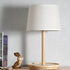 Modern Minimalist Cone Fabric Wood Base 1-Light Table Lamp For Study