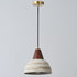 Contemporary Vintage Dome Brass Wood Ceramic 1-Light Pendant Light For Living Room