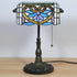 Traditional Tiffany Half Cylinder Zinc Alloy Stained Glass 1-Light Table Lamp For Bedroom