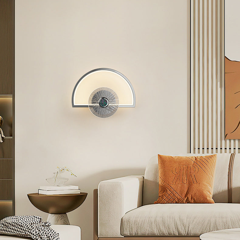 Contemporary Creative Geometric Semi-circle Acrylic Hardware LED Wall Sconce Lamp For Bedroom