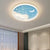 Modern Minimalist Round Moon Meteor Iron LED Flush Mount Ceiling Light For Bedroom