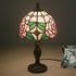 Traditional Tiffany Dome Rose Zinc Alloy Stained Glass 1-Light Table Lamp For Bedroom