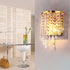 Modern Luxury Half Round Octagonal Beads Stainless Steel Crystal 1-Light Wall Sconce Lamp For Living Room