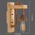 Traditional Vintage Wooden Beam Iron Cage 1-Light Wall Sconce Lamp For Living Room