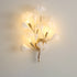 Contemporary Creative Ginkgo Leaf Iron Plastic Porcelain 2/3 Light Wall Sconce Lamp For Living Room