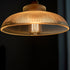 Traditional Vintage Ribbed Glass Disc Shade Brass 1-Light Pendant For Living Room