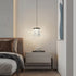 Modern Minimalist Trapezoidal Copper Acrylic LED Pendant Light For Bedroom