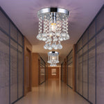 Contemporary Luxury Hardware Dazzling Crystal Strings 1-Light Flush Mount Ceiling Light For Hallway