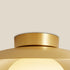 Contemporary Nordic Cream Round All Copper Glass 1-Light Semi-Flush Mount Ceiling Light For Hallway