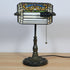 Traditional Tiffany Half Cylinder Zinc Alloy Stained Glass 1-Light Table Lamp For Bedroom