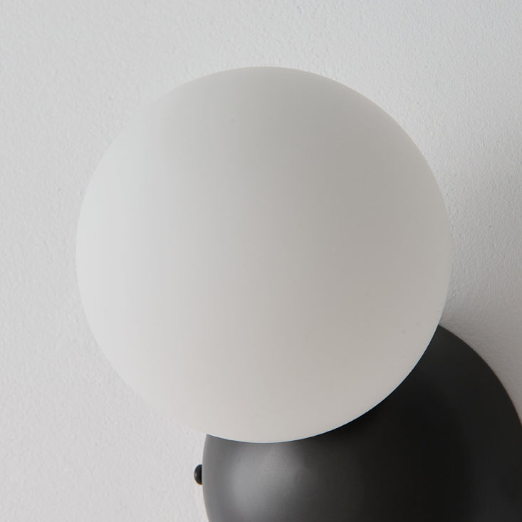 Modern Minimalist Orb All Copper Glass 1-Light Wall Sconce Lamp For Bedroom