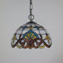 Traditional Tiffany Baroque Stained Glass Dome 1-Light Pendant Light For Living Room