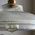 Traditional Vintage Ribbed Glass Disc Shade Brass 1-Light Pendant For Living Room