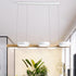 Contemporary Scandinavian Long Round Rubberwood Acrylic LED Island Light Chandelier For Dining Room