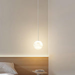 Modern Minimalist Astronaut Moon Iron Resin LED Pendant Light For Bedroom