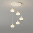 Modern Minimalist Cream Cotton Iron Plastic 3/5 Light Island Light Chandelier For Dining Room