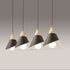 Modern Minimalist Tapered Solid Wood Iron 1-Light Pendant Light For Living Room