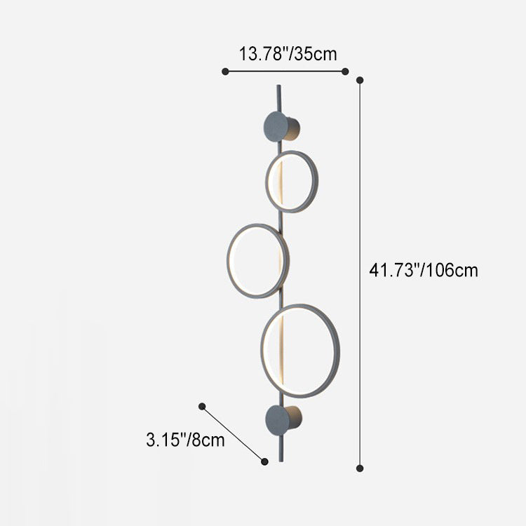 Modern Minimalist Multiple Circle Iron Silicone LED Wall Sconce Lamp For Living Room