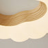 Modern Minimalist Cream Clouds Ash Wood Chip Plastics LED Flush Mount Ceiling Light For Bedroom