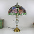 Traditional Tiffany Vintage Baroque Round Stained Glass 2-Light Table Lamp For Bedroom