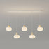 Modern Minimalist Cream Cotton Iron Plastic 3/5 Light Island Light Chandelier For Dining Room