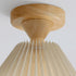 Traditional Japanese Log Pleated Taper Fabric 1-Light Semi-Flush Mount Ceiling Light For Living Room