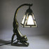 Traditional Tiffany Leopard Ladder Flower Cup Iron Glass 1-Light Table Lamp For Bedroom