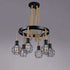 Traditional Rustic Hemp Rope Weaving Iron Cage 6/8-Light Chandelier For Dining Room