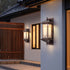 Traditional Chinese Aluminum Square Chinese Knot Pattern LED Waterproof Solar Wall Sconce Lamp For Outdoor Patio