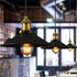 Contemporary Industrial Iron Saucepan Lid Shape Glass 1-Light Pendant Light For Dining Room