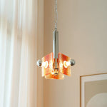 Modern Mid-Century Triangle Square Hardware Glass 3-Light Pendant Light For Living Room