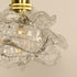 Traditional French Romantic Rose Glass Shade Brass 1-Light Pendant Light For Living Room