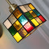 Traditional Vintage Square Rubik's Cube Tulip Brass Glass 1-Light Wall Sconce Lamp For Living Room