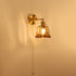 Traditional Vintage Brass Amber Square Glass Shade 1-Light Wall Sconce Lamp For Living Room