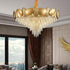 Modern Luxury Stainless Steel Titanium Frame Crystal Beaded 11/15-Light Chandelier For Living Room