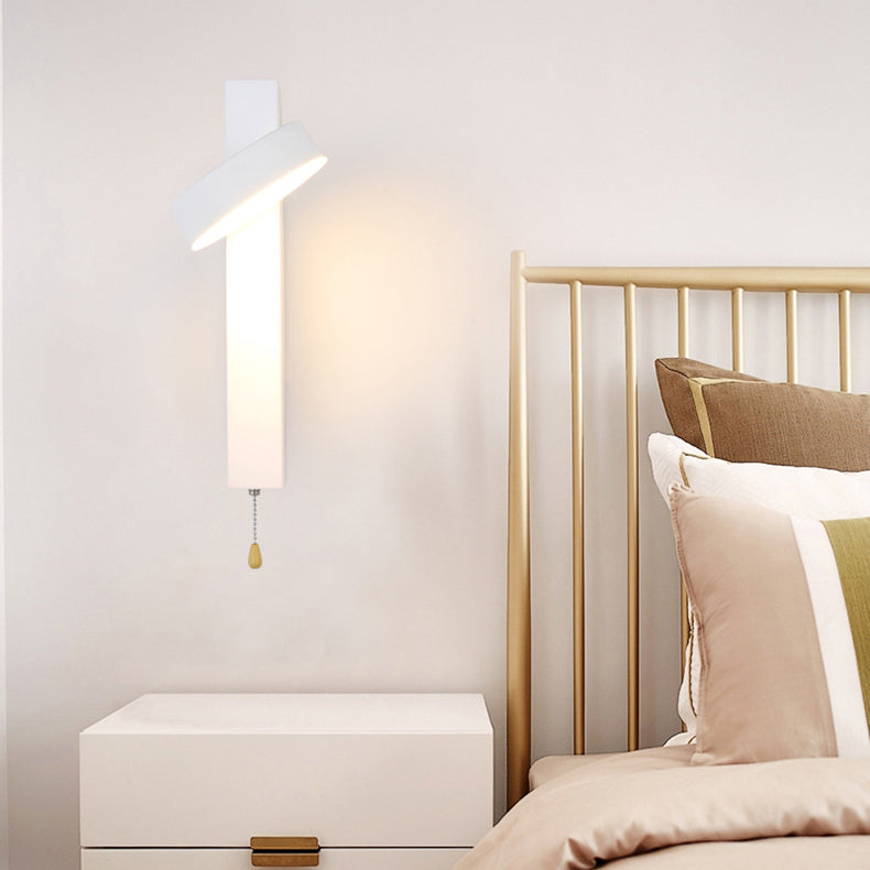 Contemporary Simplicity Geometric Aluminum Rectangle Rotatable LED Wall Sconce Lamp For Bedroom