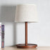 Modern Minimalist Cone Fabric Wood Base 1-Light Table Lamp For Study