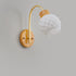 Contemporary Creative Bell Orchid Flower Pleated Glass Shade Wood 1-Light Wall Sconce Lamp For Living Room