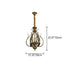 Contemporary Vintage Branch Leaf Cage Full Copper 3-Light Pendant Light For Living Room