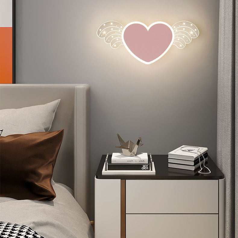 Contemporary Creative Rabbit Planet Acrylic Iron LED Wall Sconce Lamp For Bedroom