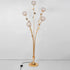 Modern Luxury Leaf Flower Globe Iron Aluminum 5-Light Standing Floor Lamp For Living Room