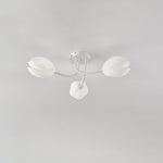 Modern Art Deco Tulip Flower Design 3/7/11/13 Light Semi-Flush Mount Ceiling Light For Living Room