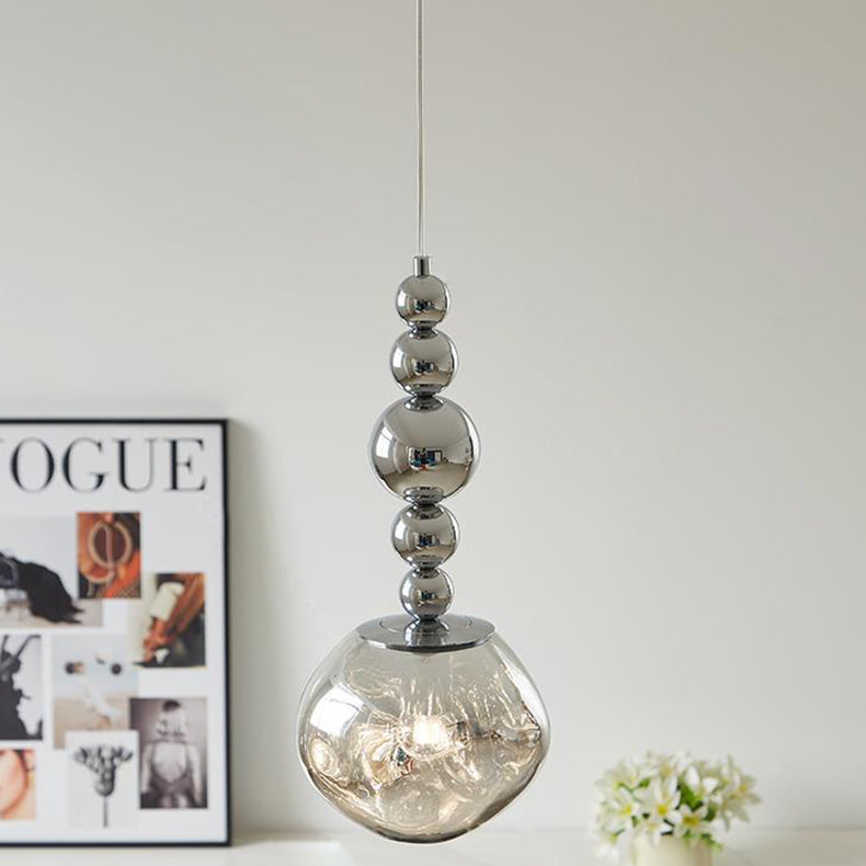 Contemporary Scandinavian Lava Ball Iron Acrylic 1-Light Pendant Light For Bedroom