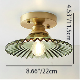 Modern Minimalist Round Lace Iron Glass 1-Light Semi-Flush Mount Ceiling Light For Living Room