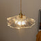 Traditional Vintage Lotus Leaf Glass Brass 1-Light Pendant Light For Living Room